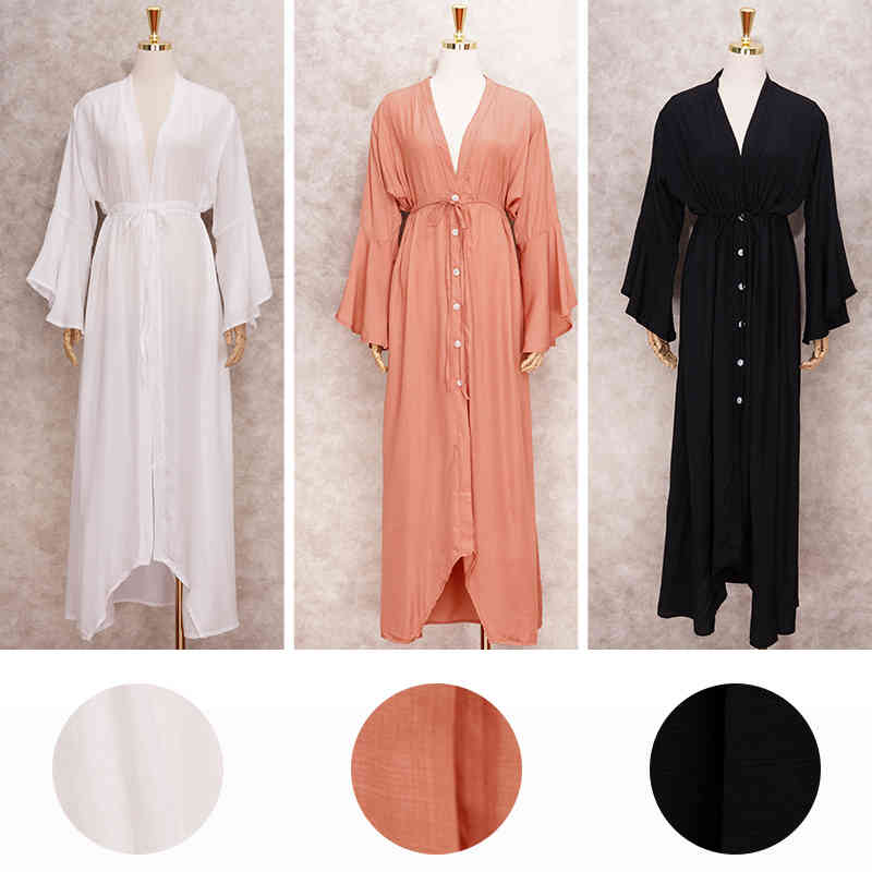 Tunic for Beach Bathing suit cover ups Polyester Dress Women wear Bikini up Saida de Praia Q1191 210420