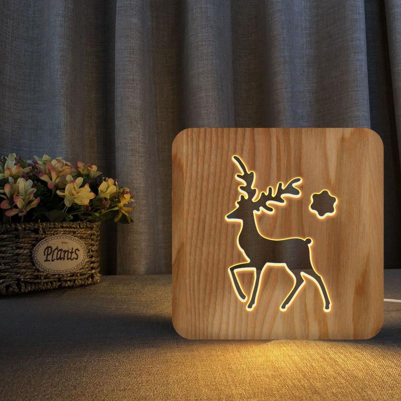 Night Lights Deer 3D Wooden Decoration Table Lamp Christmas Modelling Led Light For Bedroom Home Lighting Kids Birthday Gift
Night Lights Deer 3D Wooden Decoration Table Lamp Christmas Modelling Led Light For Bedroom Home Lighting Kids Birthday Gift