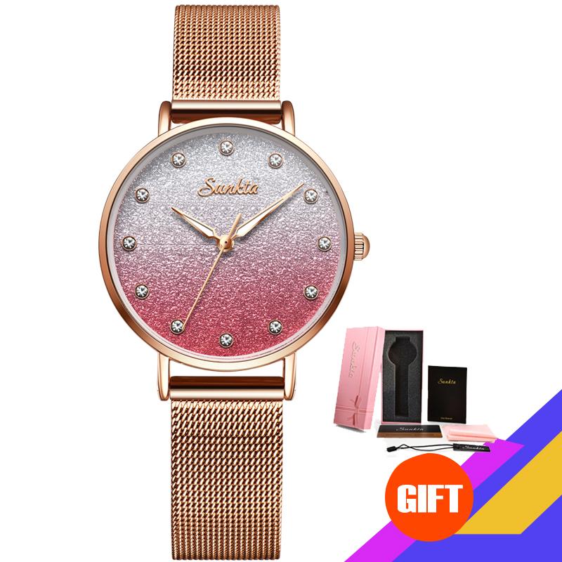 Wristwatches Sunkta Woman Watches Fashion Quartz Watch Lady Mesh Watchband High Quality Casual Waterproof Wristwatch Gift For Wife 2021+Box, Red
Wristwatches Sunkta Woman Watches Fashion Quartz Watch Lady Mesh Watchband High Quality Casual Waterproof Wristwatch Gift For Wife 2021+Box, Red