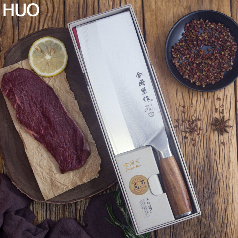 Chinese Kitchen Knife 4Cr13 High Carbon Ceaver Durabe Chef Sicing Chopping Knife Utra Sharp Bade Coor Wood Hande Knives
Chinese Kitchen Knife 4Cr13 High Carbon Ceaver Durabe Chef Sicing Chopping Knife Utra Sharp Bade Coor Wood Hande Knives