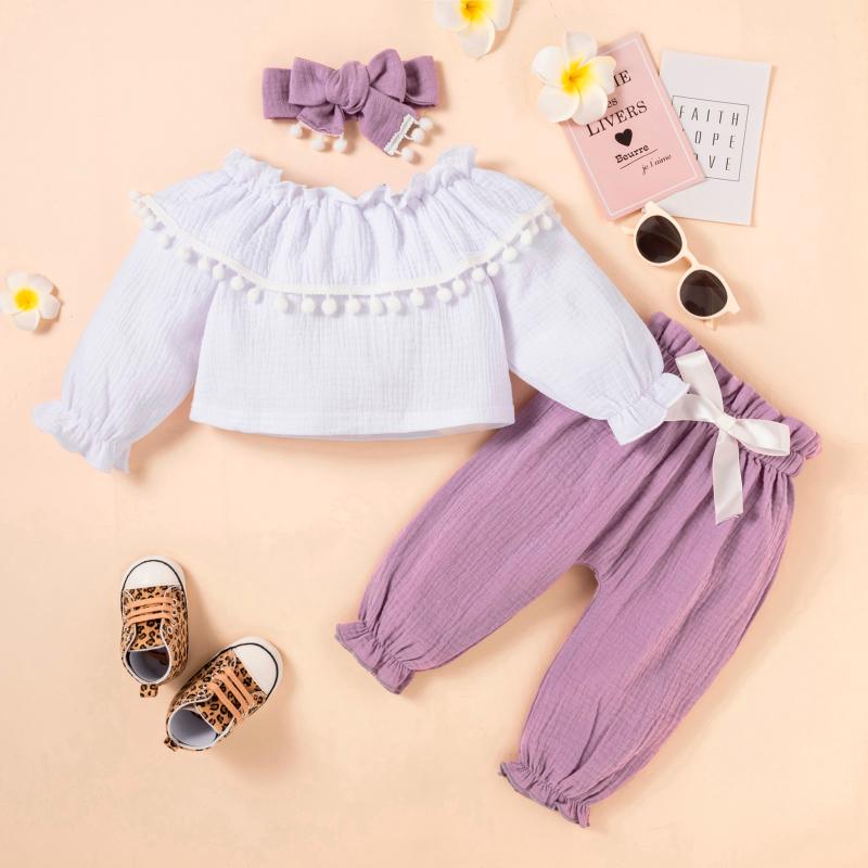 Clothing Sets 1 2 3Y Toddler Baby Girls 3pcs Spring Autumn Kids Outfits Ruffle Tassel Pullover +Bow Pants +Headband Girl Clothes, White
Clothing Sets 1 2 3Y Toddler Baby Girls 3pcs Spring Autumn Kids Outfits Ruffle Tassel Pullover +Bow Pants +Headband Girl Clothes, White