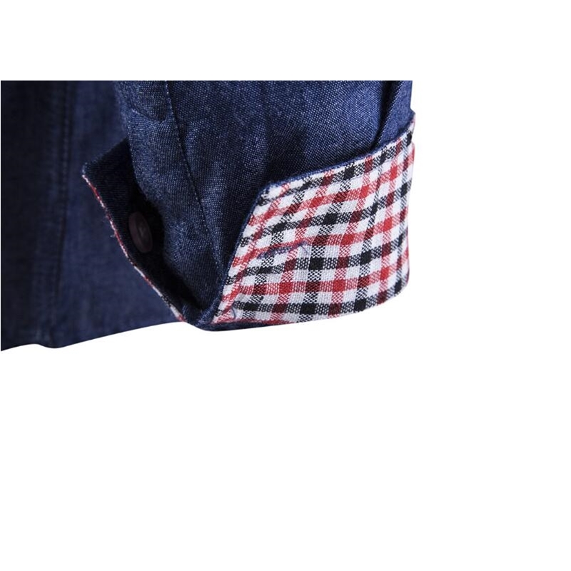 Men's long-sleeved solid denim shirt fashion Business Spring and Autumn Tops 210721