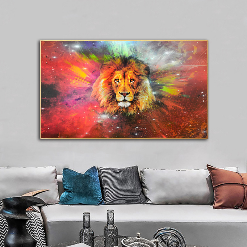 Colorful Lion Poster Wall Art Pictures For Living Room Canvas Painting Modern Home Decor Funny Animal Quadros Indoor Decoration