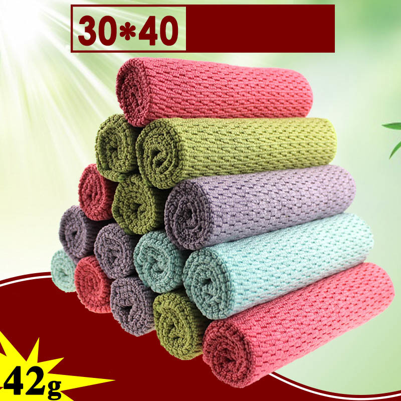 1Pcs Washing Dish Towel Microfiber for Household Cleaning Cloth Wiping Rags 4Colors Kitchen Supplies Anti-grease