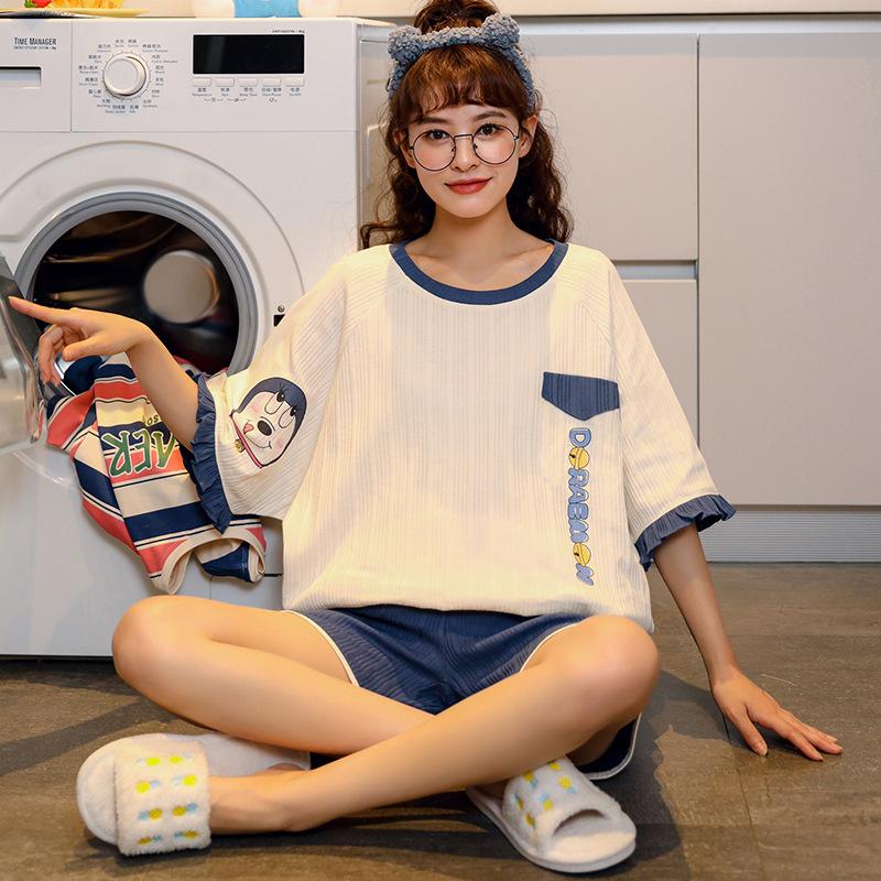 Women's Shorts Pajamas Summer Short Sleeve Pure Cotton Casual Sweet Lovely Girls' Home Loose Girls Sleeptops, 25
Women's Shorts Pajamas Summer Short Sleeve Pure Cotton Casual Sweet Lovely Girls' Home Loose Girls Sleeptops, 25