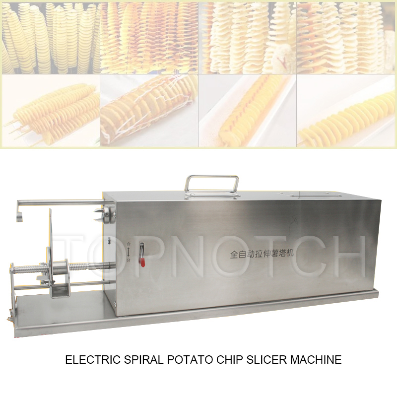 Electric Spiral Potato Chips Machine Tornado Stainless Steel Automatic Spud Cutter