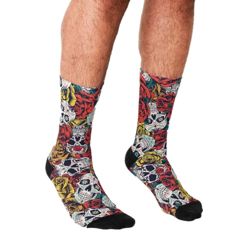 Men's Socks Funny Men Harajuku Sugar Skull With Roses Printed Happy Hip Hop Novelty Skateboard Crew Casual Crazy, Black
Men's Socks Funny Men Harajuku Sugar Skull With Roses Printed Happy Hip Hop Novelty Skateboard Crew Casual Crazy, Black