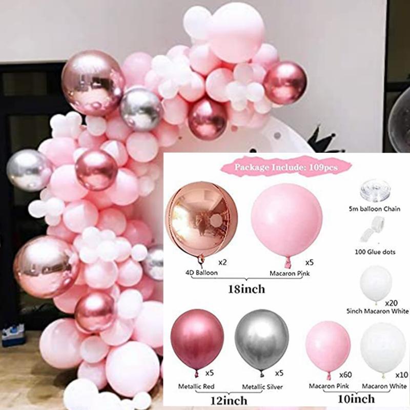 Party Decoration 102pcs Rose Gold Balloon Garland Arch Kit Wedding Birthday Baloon Decor Kids Baby Shower Latex Confetti Ballon