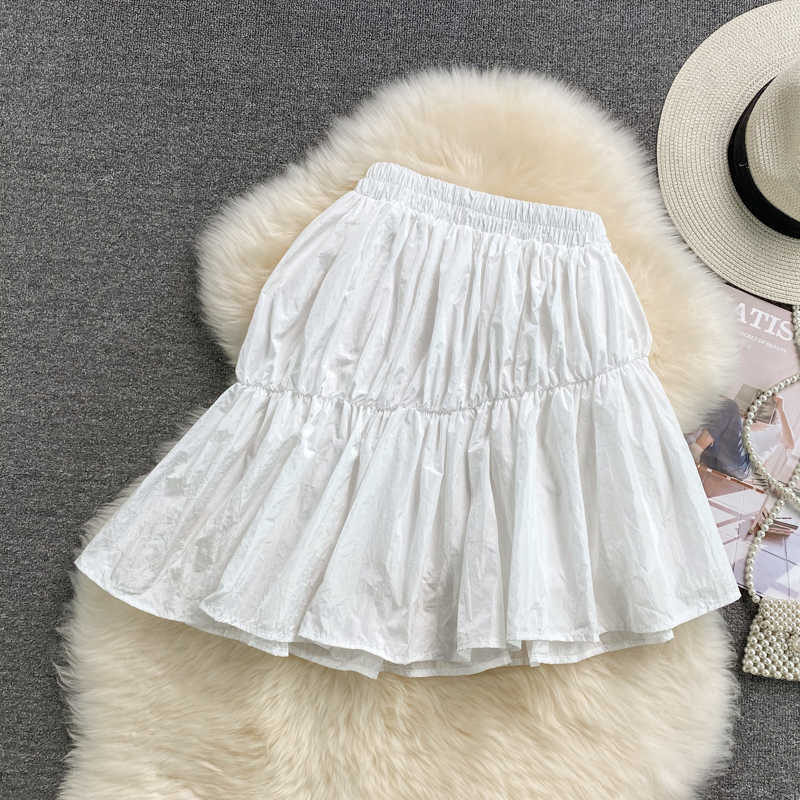 Summer Sweet Diamonds Flowers Skirt High Waist A-line Irregular Mini Woman Korean Mujer Faldas 6J423 210603