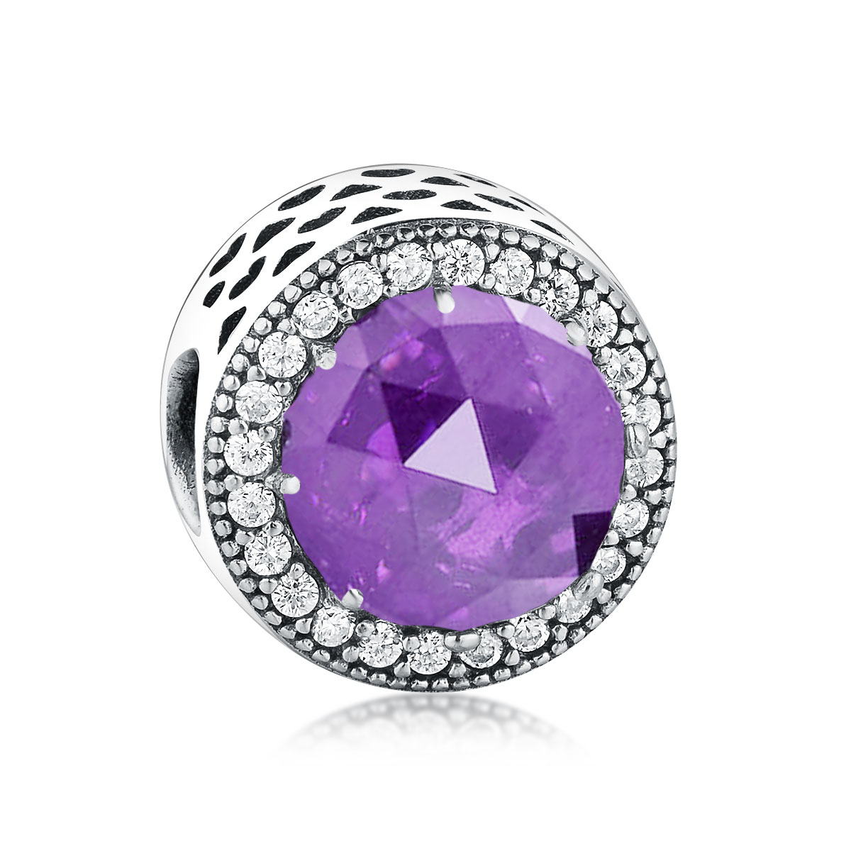 Fit Original Charm Bracelet 925 Sterling Silver Shiny Brown Yellow Purple Zircon Faceted Stone Hollow Bead For Making Women Berloque