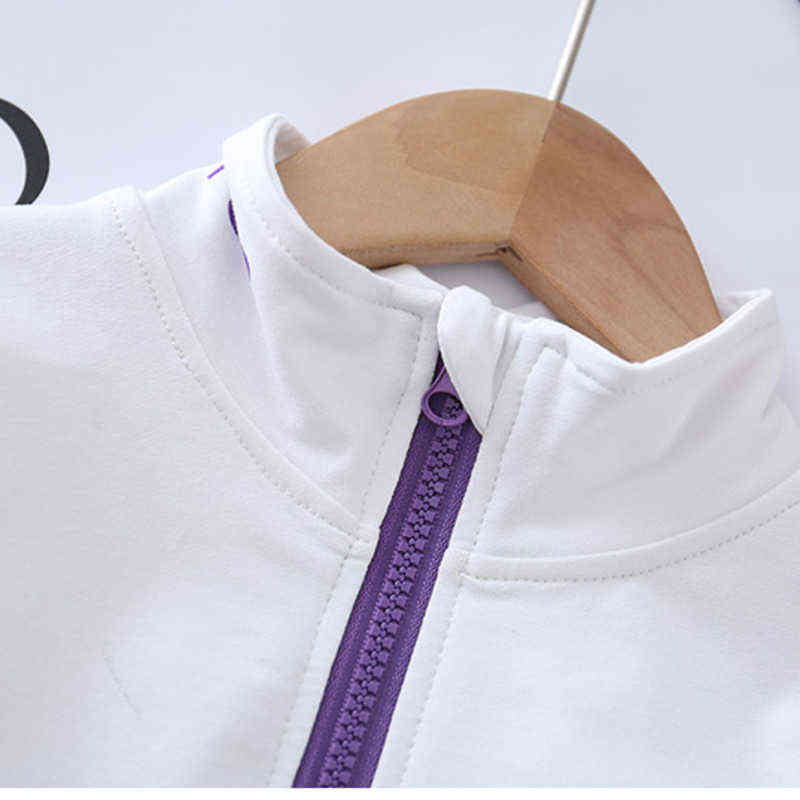 Fashion Children Clothing Spring Autumn Baby Girl Clothes Boys Solid Jacket Pants 2Pcs/set Toddler Cotton Costume Kids Tracksuit 211104