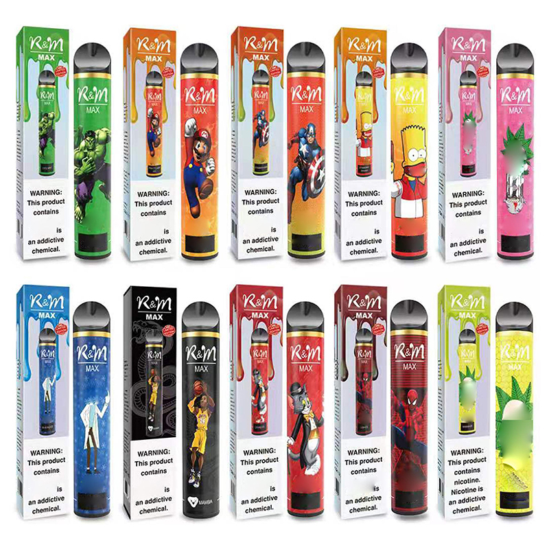 R&M Max Disposable E cigarettes Cartoon design Kit 2600Puffs Vape Pen 9ml Pre-filled Pods Cartridges Vaporizers 1300mAh Battery Vapors uno mas legend switch puff
R&M Max Disposable E cigarettes Cartoon design Kit 2600Puffs Vape Pen 9ml Pre-filled Pods Cartridges Vaporizers 1300mAh Battery Vapors uno mas legend switch puff