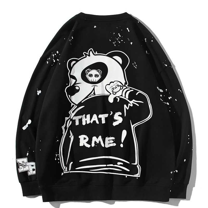 2021 spring new hip hop panda printed sweater men's and women's fashion brand loose large long sleeve casual top, Black
2021 spring new hip hop panda printed sweater men's and women's fashion brand loose large long sleeve casual top, Black