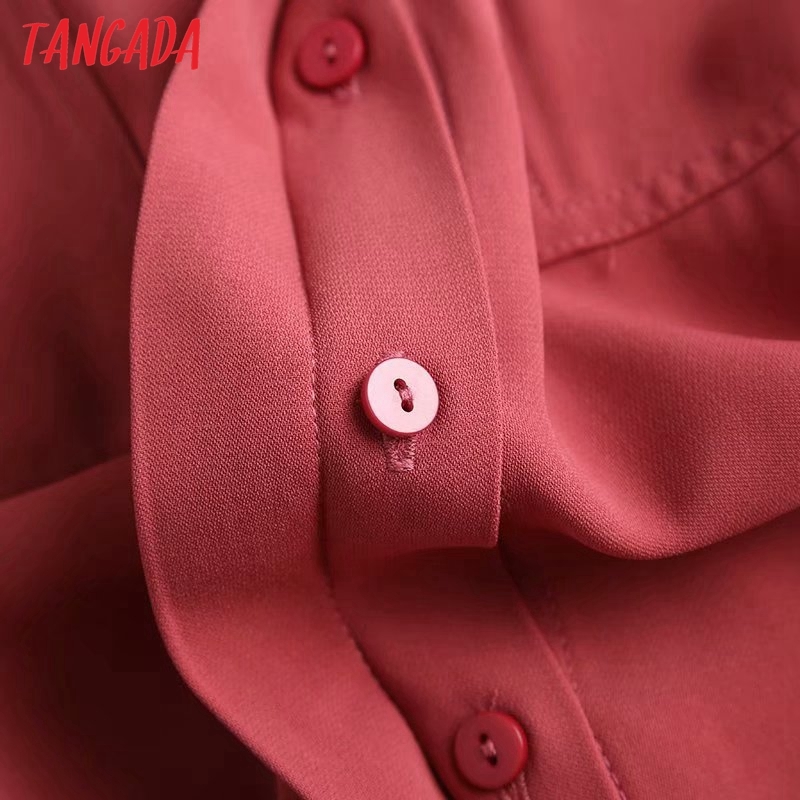 Fashion Women Elegant Solid Shirt High Quality Long Sleeve Ladies Midi Dress Vestidos 4C58 210416