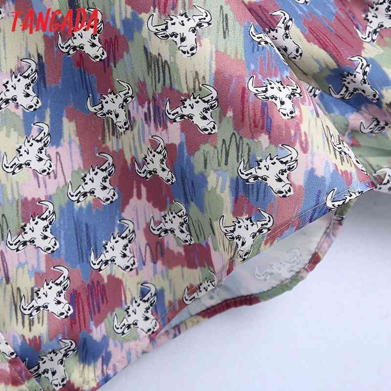 Women Retro Animal Print Blouse Long Sleeve Chic Female Crop Shirt Tops BE446 210416