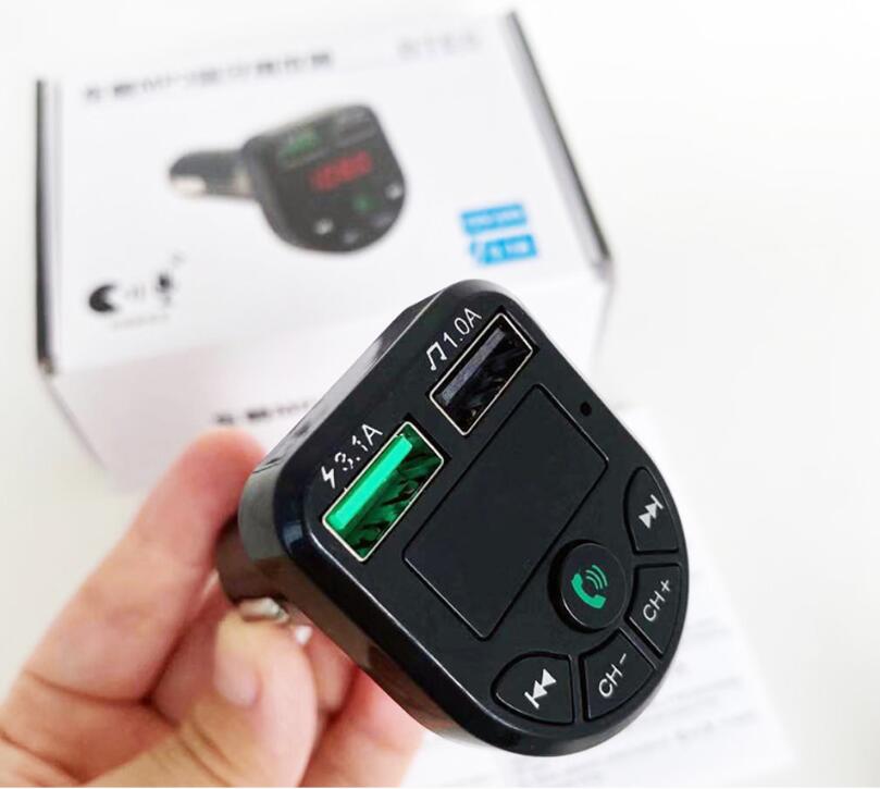 BTE5 bluetooth Car kit MP3 Player FM Transmitter Modulator Dual USB Charging-Port for 12-24V General Vehicle