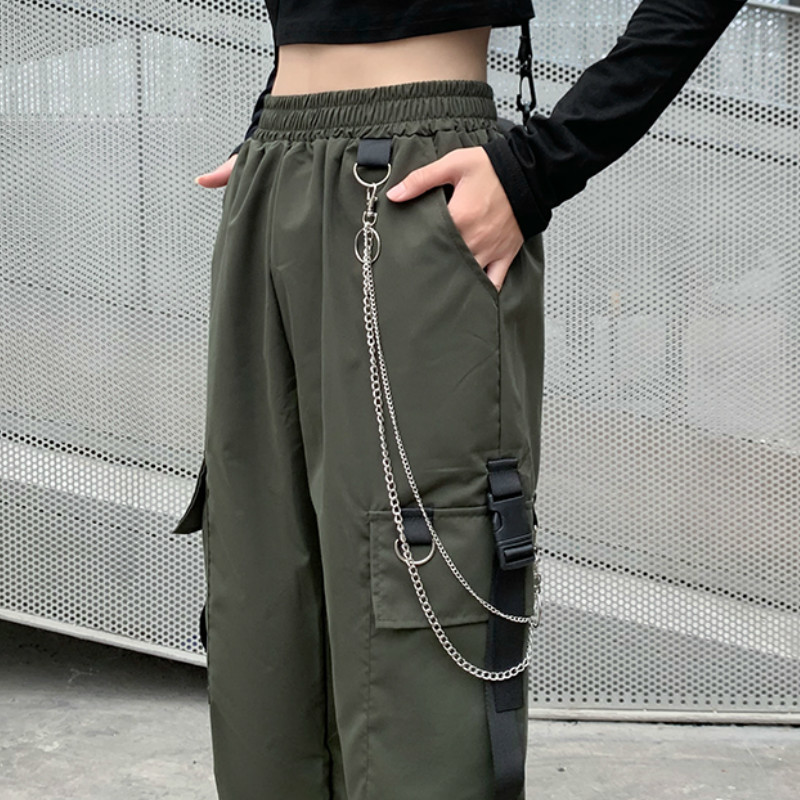 Women Cargo Pants Spring Autumn Fashion Female High Waist Harem Pant Casual Loose BF Streetwear Harajuku Straight Trousers 210514