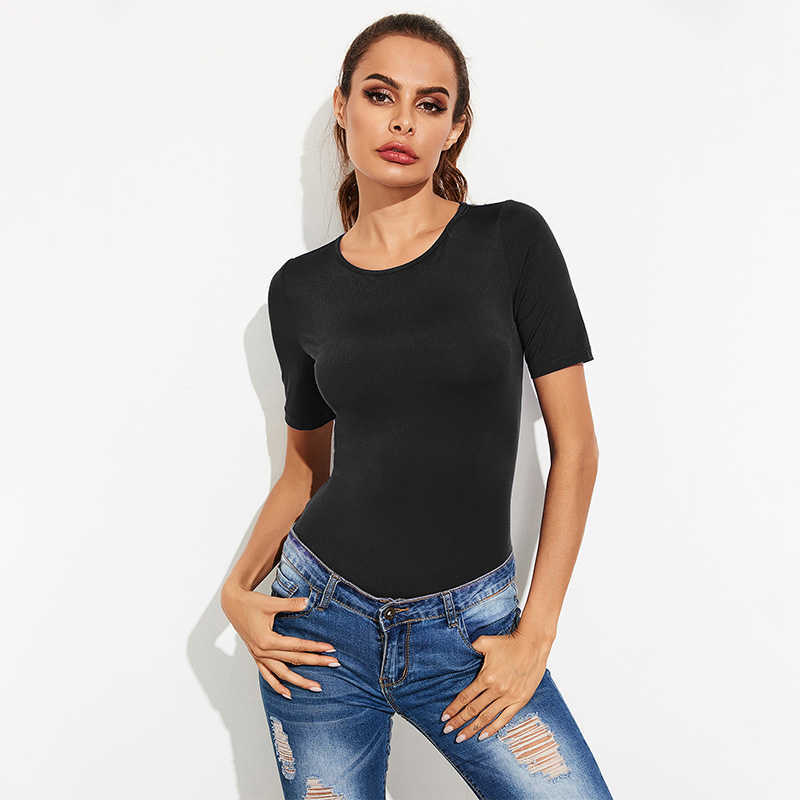 Summer Skinny Bodysuit Women O-neck 2/1 Short Sleeve Solid Color Slim Sexy Casual Office Lady Streetwear Bottoming Shirt 210608, White
Summer Skinny Bodysuit Women O-neck 2/1 Short Sleeve Solid Color Slim Sexy Casual Office Lady Streetwear Bottoming Shirt 210608, White