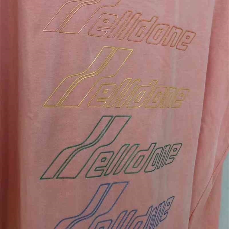 Oversize We11done T-shirt Long Sleeve Men Women Casual WELL DONE t shirt 210420