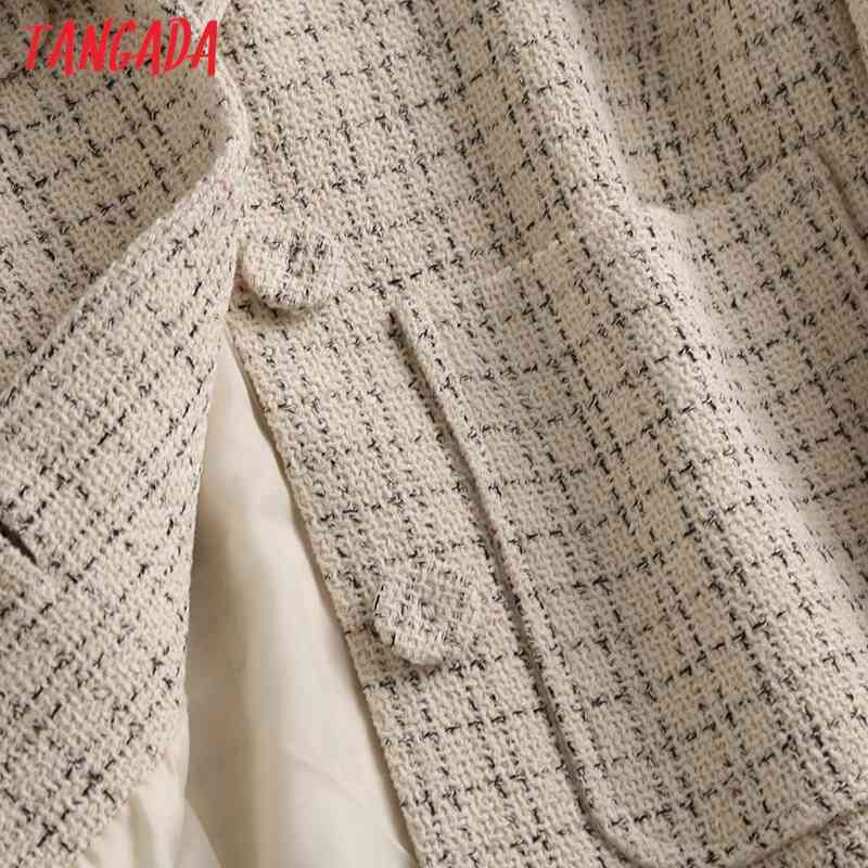 Women Plaid Female Long Sleeve Elegant Jacket Ladies Work Wear Blazer Suits 7L5 210416