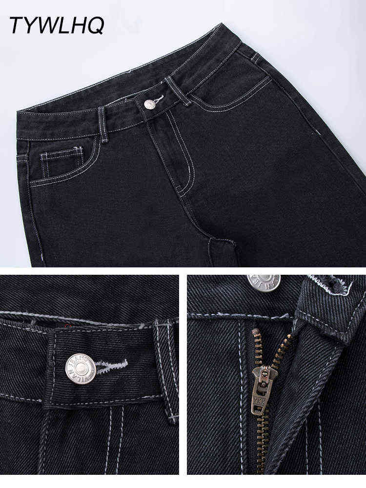 Low Waist Jeans Women Baggy Jeans Fashion Straight Leg Pants Y2k Denim Trousers Vintage Loose Blue Washed Mom Jeans 211112