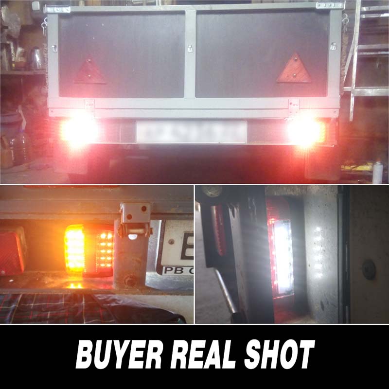 Car Lamp 26LED Submersible Trailer Lights Stop Tail Turn Signal Light License Number Plate For Boat Trailers Truck RV Bulbs