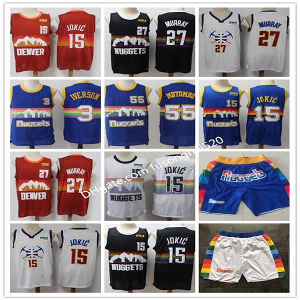 2021 2021 Mens Denver Nuggets Throwback Dikembe 55 Mutombo Allen 3 Iverson Nikola 15 Jokic Jamal 27 Murray Basketbal, Black;red
2021 2021 Mens Denver Nuggets Throwback Dikembe 55 Mutombo Allen 3 Iverson Nikola 15 Jokic Jamal 27 Murray Basketbal, Black;red