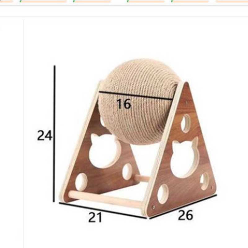 Pet Toy Board Does Not Fall Off The Debris Solid Wood Vertical Anti-boring Grinding Paw Sisal Ball Cat Household Goods 210929