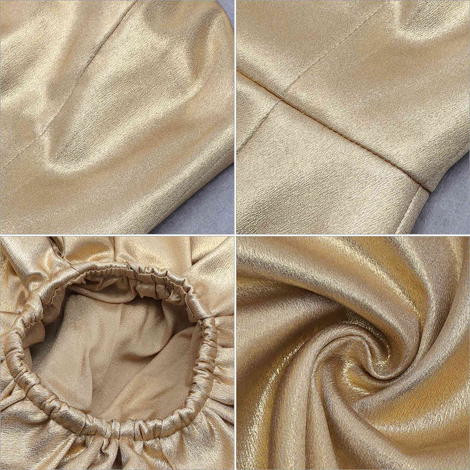 Arrival Women Gold Off Shoulder Club Mini Dress Sexy Short Lantern Sleeve Celebrity Evening Runway Party Dresses 210423