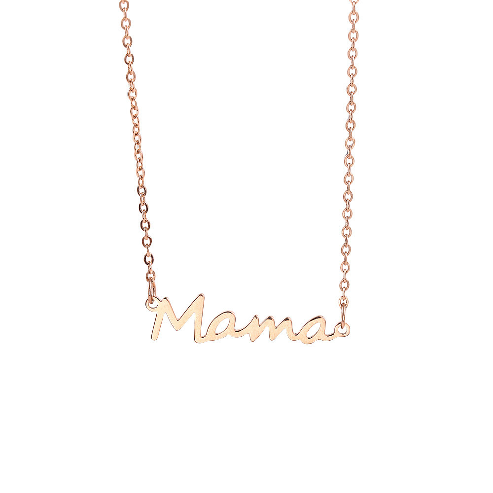 English Letter Mama Necklace Stainless Steel Gold Chains Mom Mother Necklaces Women Birthday Gift Fashion Fine Jewelry
