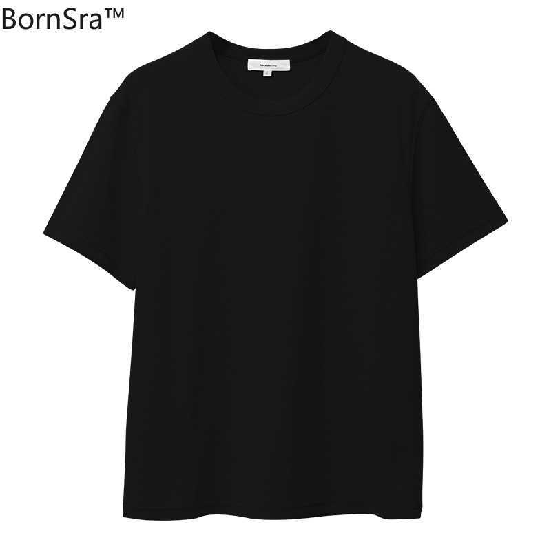 Bornsra Shirt Women's Summer Loose and Versatile Basic Cotton Bottoming Men and Women Couple Tops 210622