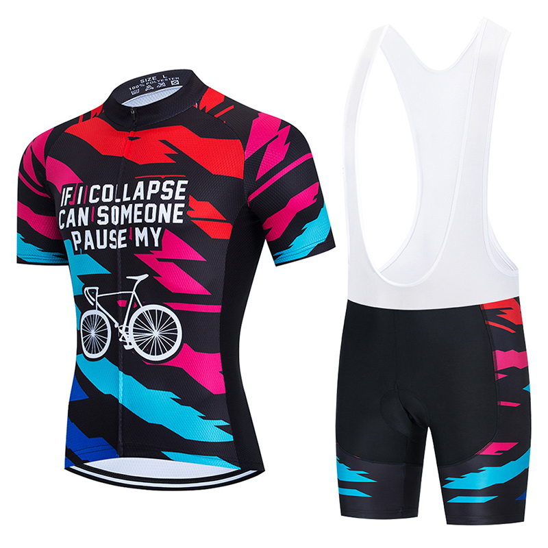 2021 Summer Cycling Team Jersey 20D Bike Shorts Set Ropa Ciclismo MenS MTB Uniform Pro Bicycling Maillot Bottom Clothing, Black;red