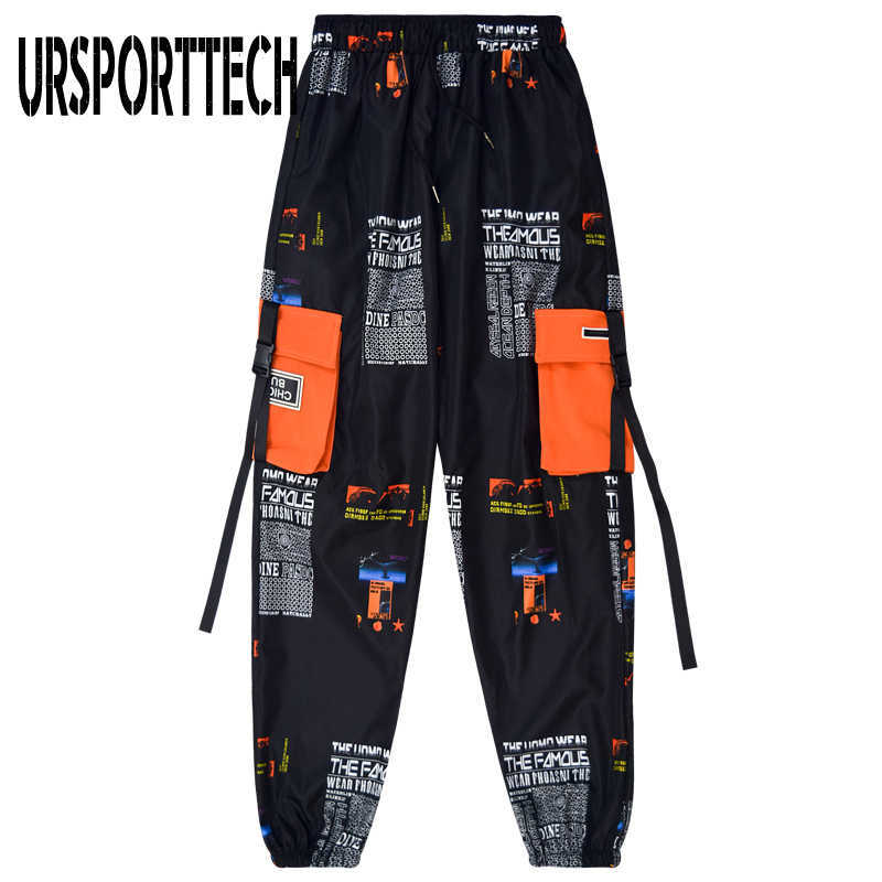 Streetwear Cargo Pants Men Print Multi-pocket Harem Pants Hip Hop Trousers Sweatpants Hombre Man Casual Fashion Joggers Pants 210528