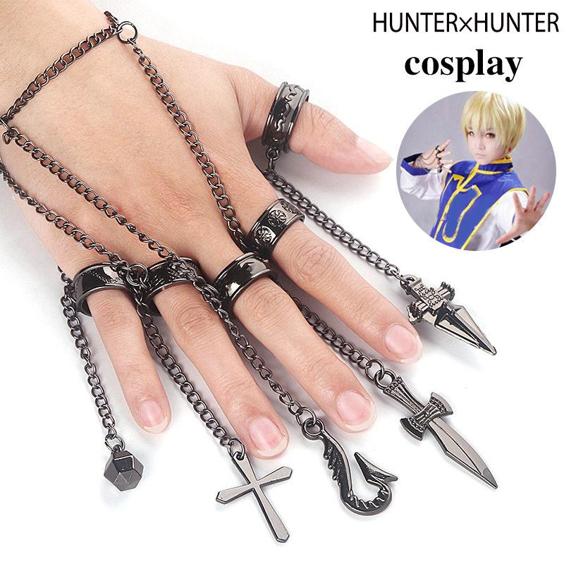 earrings & necklace anime à kurapika five finger chain rings set cosplay jewellery gift, Silver
earrings & necklace anime à kurapika five finger chain rings set cosplay jewellery gift, Silver