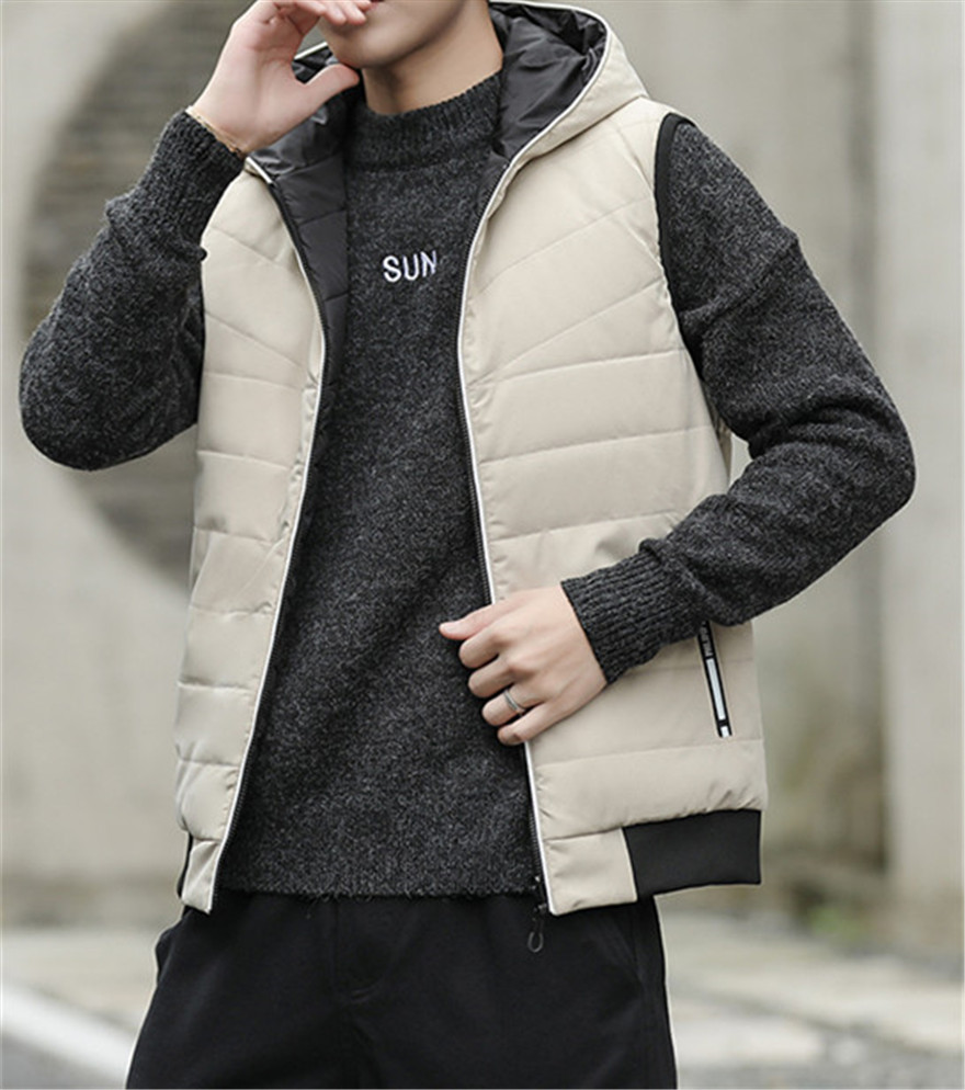 Men Vest Fake Two Face Hooded Sleeveless Vests Designer Solid Color Loose Thick Winter Autumn Mens Coats, White
Men Vest Fake Two Face Hooded Sleeveless Vests Designer Solid Color Loose Thick Winter Autumn Mens Coats, White