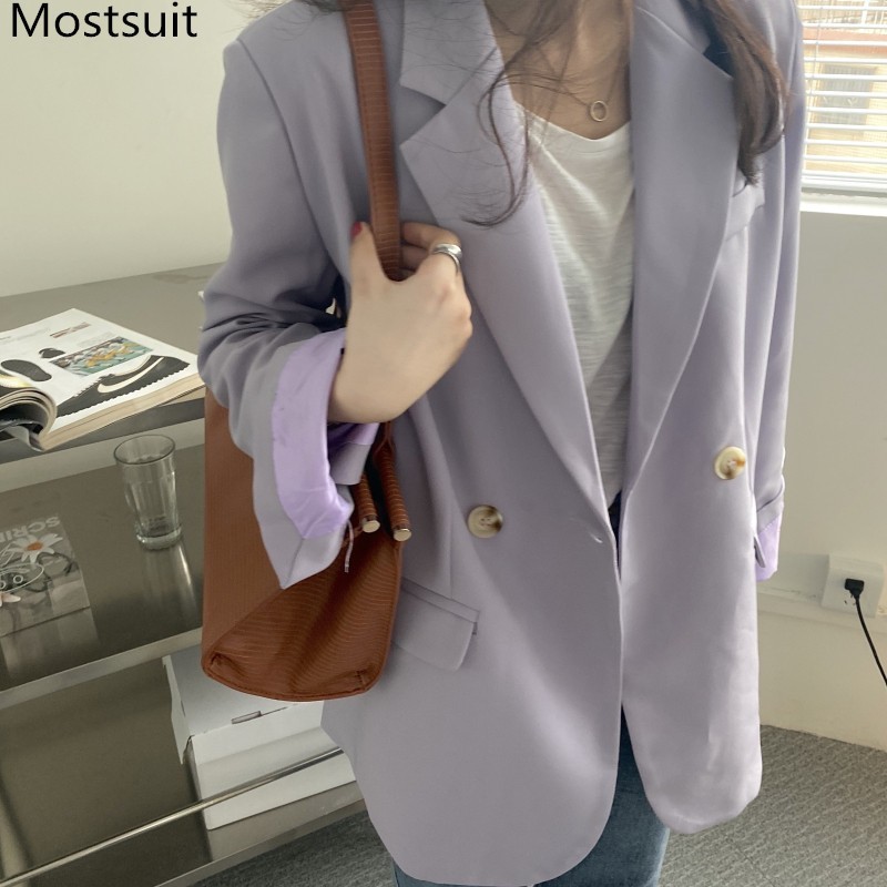 Korean Double-breasted Women Blazer Coat Spring Full Sleeve Casual Fashion Loose Female Jacket Femme 210518, Black
Korean Double-breasted Women Blazer Coat Spring Full Sleeve Casual Fashion Loose Female Jacket Femme 210518, Black