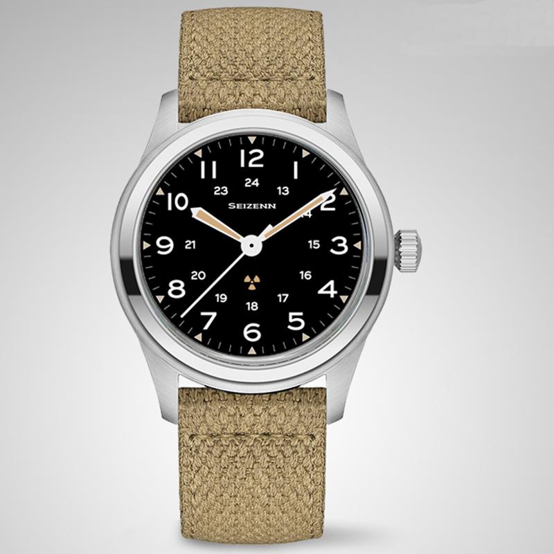 Wristwatches Classic Retro Militar Watch Male Mens WWII 12 Mechanical Satch Manual Hand Wind Luminous Stain Steel Merkur 38mm Case, Small second leather
Wristwatches Classic Retro Militar Watch Male Mens WWII 12 Mechanical Satch Manual Hand Wind Luminous Stain Steel Merkur 38mm Case, Small second leather