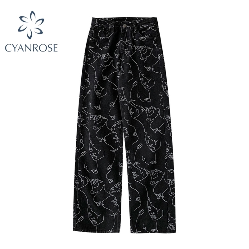 High Waist Jeans Woman Plus Size Street Style Abstract Print Denim Pants Cotton Loose Coated Vintage Washed Boyfriend 210629, Black
High Waist Jeans Woman Plus Size Street Style Abstract Print Denim Pants Cotton Loose Coated Vintage Washed Boyfriend 210629, Black