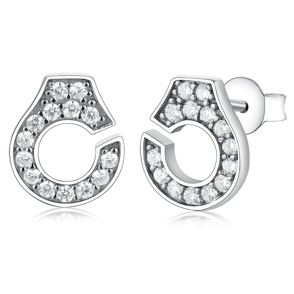925 Sterling Silver Vintage Handcuffs Stud Earrings Fashion For Women Brincos Wedding Gift Bridal Bridemaid Pendientes Jewelry