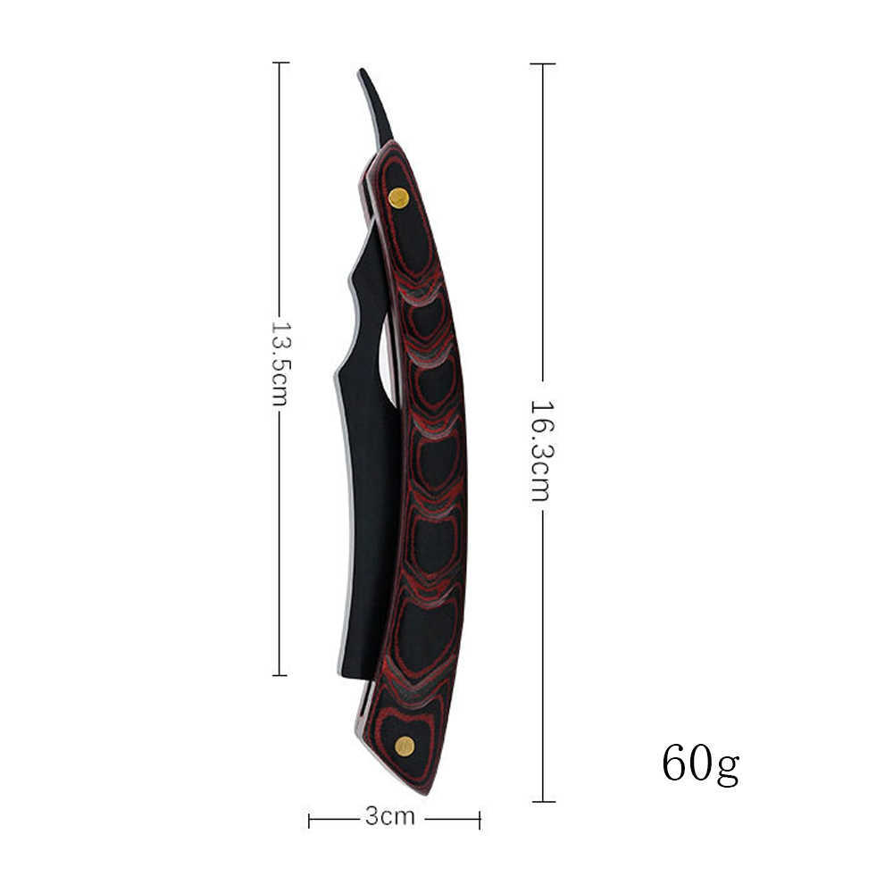 Professional Barber Razor Straight Edge Cut Throat Razor Vintage Wood Handle + Stainless Steel Single Edge Blade Shaving Razor P0817