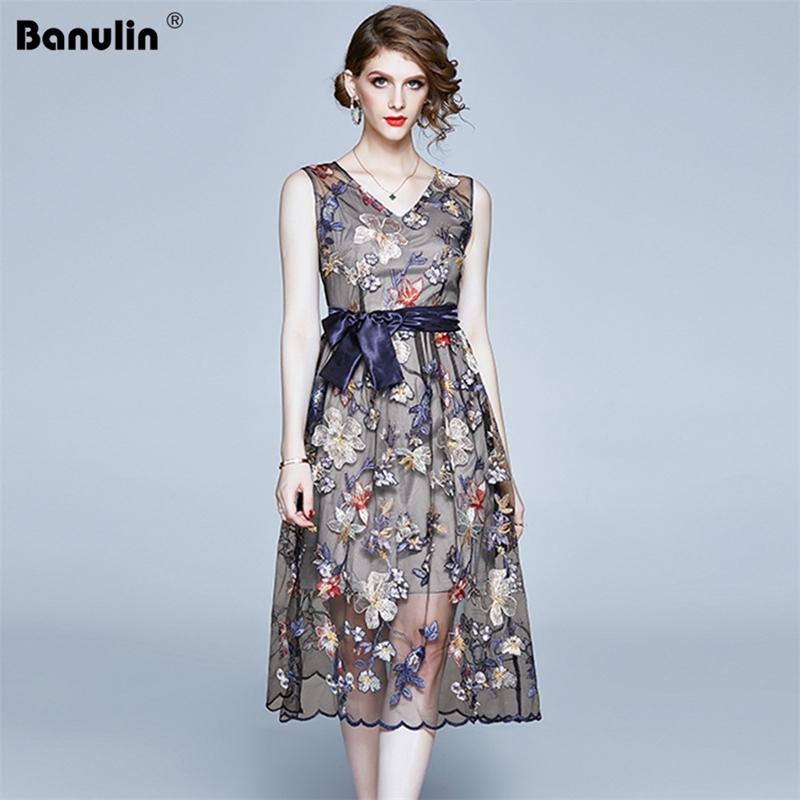 Banulin Fashion Runway Summer Dress Women' Sleeveless Vintage Lace Flower Embroidery Hollow out Party Bodycon 210603, Blue
Banulin Fashion Runway Summer Dress Women' Sleeveless Vintage Lace Flower Embroidery Hollow out Party Bodycon 210603, Blue