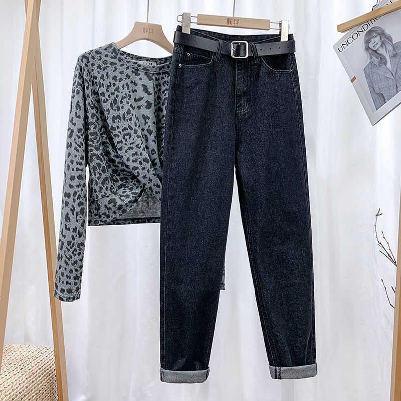 Streetwear Blue Autumn Jeans Fashion Women Denim Pants Vintage Trousers Korean Spring High Waist Stretch Elastic 210922