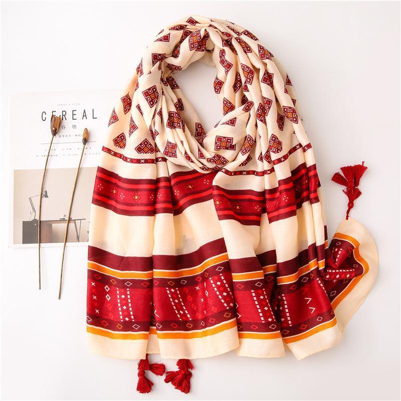 Scarves 2021 Cotton Geometry Print Tassel Shawls Long Women Soft Geometric Wrap Scarf Hijab
Scarves 2021 Cotton Geometry Print Tassel Shawls Long Women Soft Geometric Wrap Scarf Hijab