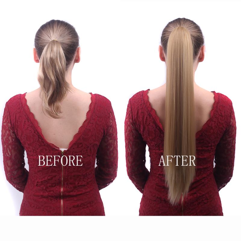 Synthetic Wigs Beiyufei Long Ponytail Wave Hair Ombre Color Brazilian Claw Ponytails Clip women wigs