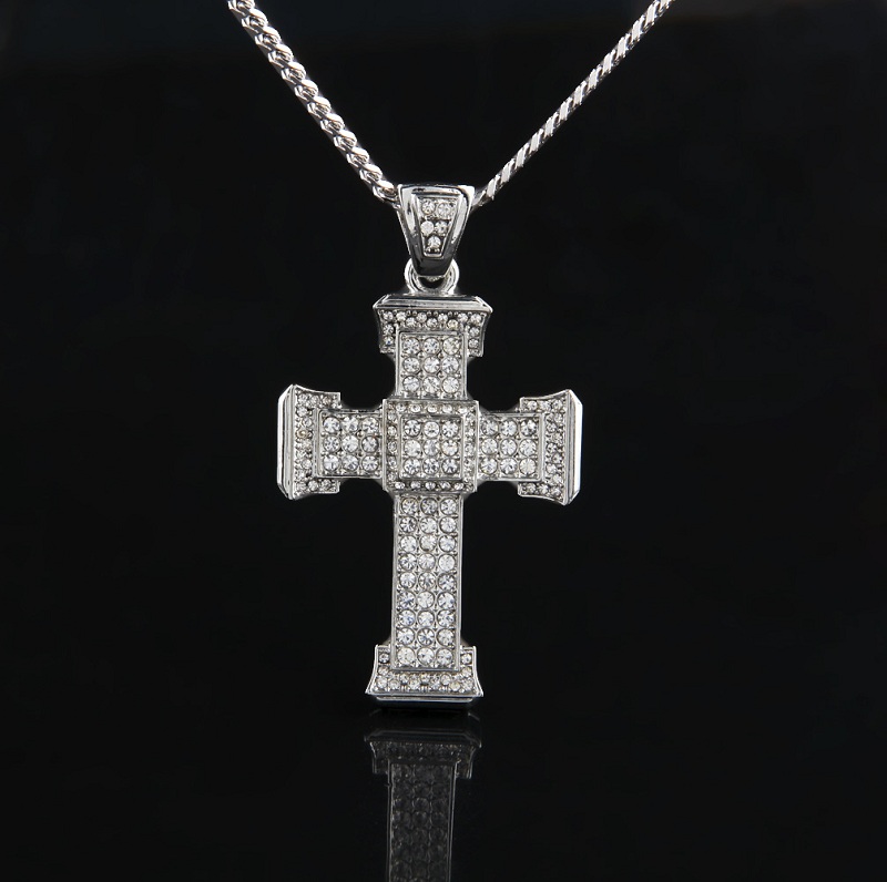 Full Diamond Cross Pendant Necklace Mens Gold Cuban Link Chain Necklace Iced Out Pendant Hip Hop Jewelry, Silver
Full Diamond Cross Pendant Necklace Mens Gold Cuban Link Chain Necklace Iced Out Pendant Hip Hop Jewelry, Silver