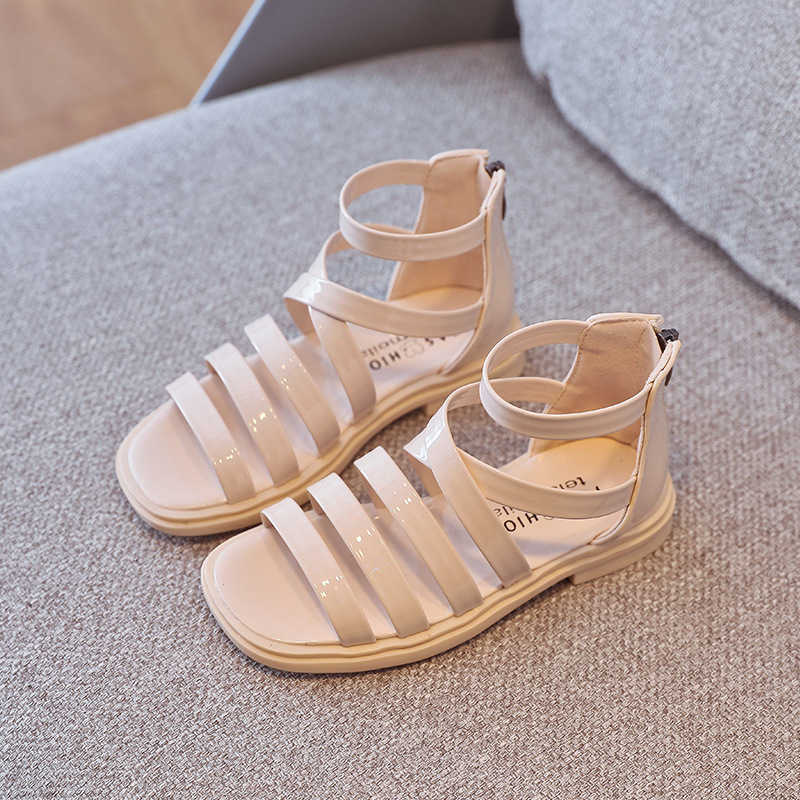 Girls' Sandals 2021 New Children's Summer Little Girls Roman Sandals In The Tide of Big Children's Fashion Princess Sandals X0703