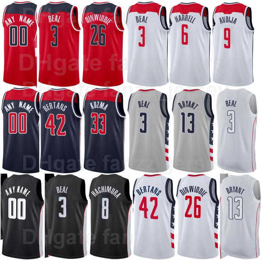 Screen Print Basketball Bradley Beal Jersey 3 Thomas 13 Raul Neto 19 Davis Bertans 42 Spencer Dinwiddie 26 Deni Avdija 9 Navy Blue Red White
Screen Print Basketball Bradley Beal Jersey 3 Thomas 13 Raul Neto 19 Davis Bertans 42 Spencer Dinwiddie 26 Deni Avdija 9 Navy Blue Red White