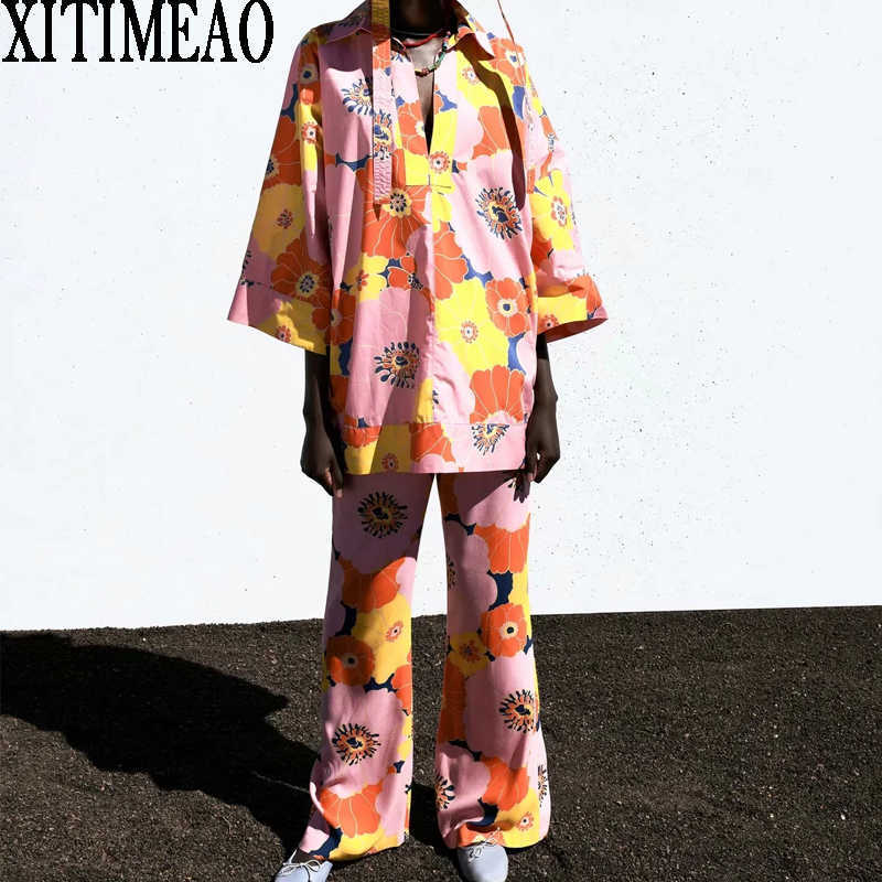 Za Spring Women Super Loose Retro Printing Simple Style Long Sleeve Shirt And High Waist Casual Pants Chic Tops XITIMEAO 210602, Orange trousers
Za Spring Women Super Loose Retro Printing Simple Style Long Sleeve Shirt And High Waist Casual Pants Chic Tops XITIMEAO 210602, Orange trousers