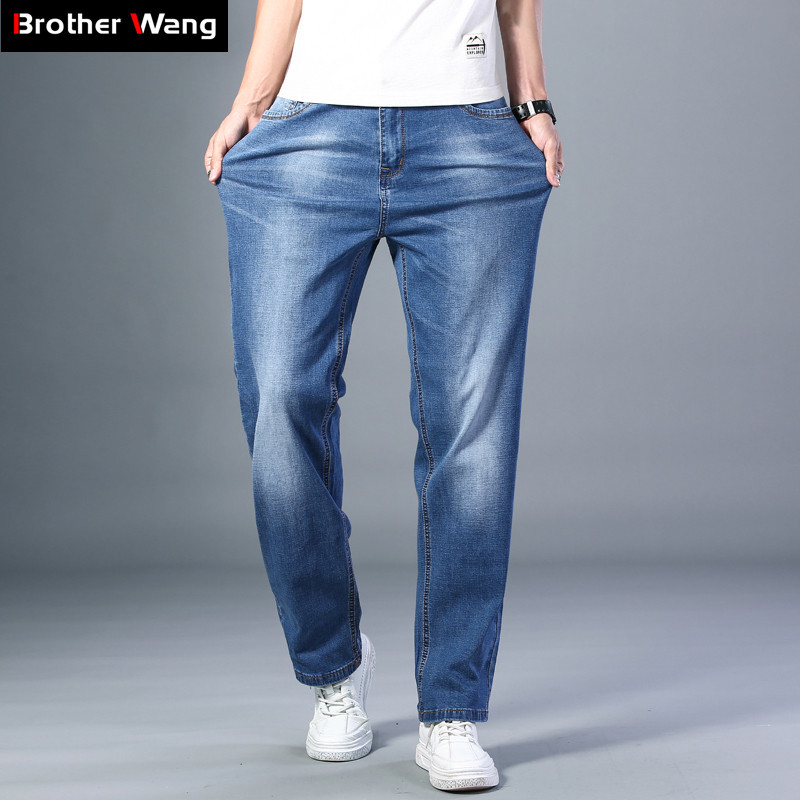 7 Colors Available Men's Thin Straight-leg Jeans Summer Classic Style Advanced Stretch Loose Pants Male Brand, 195-blue
7 Colors Available Men's Thin Straight-leg Jeans Summer Classic Style Advanced Stretch Loose Pants Male Brand, 195-blue
