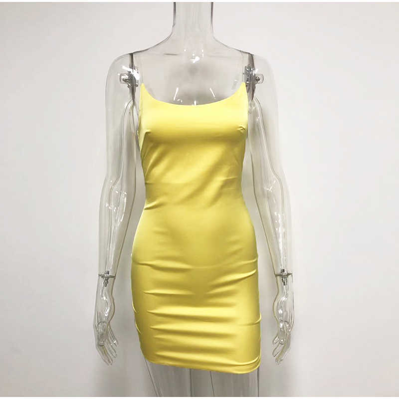 Colysmo 2 Layers Summer Sexy Dress Women Clear Spaghetti Straps Backless Bodycon Party Elegant Red Satin Mini Pencil 210527